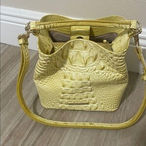 BrahminYellow Crocodile-Embossed Women's Bag